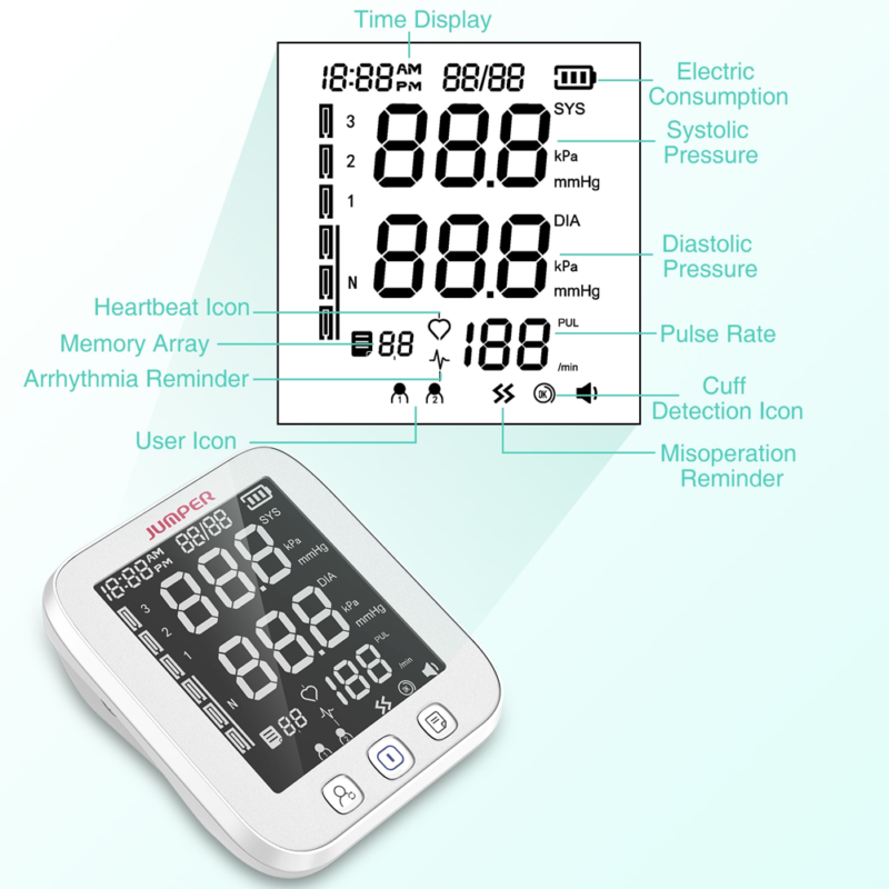 Jumper JPD-HA101 Dark Mode Screen Arm Blood Pressure Monitor – omena.com.ph